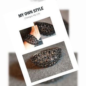 Black Swarovski Crystal Bracelet